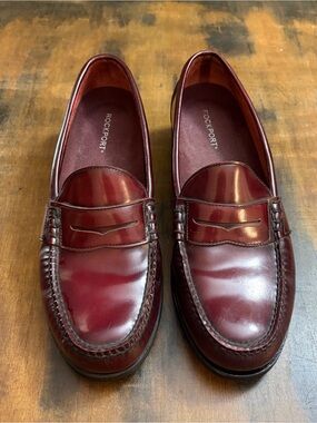 Rockport Men’s Wine Leather Penny Loafers